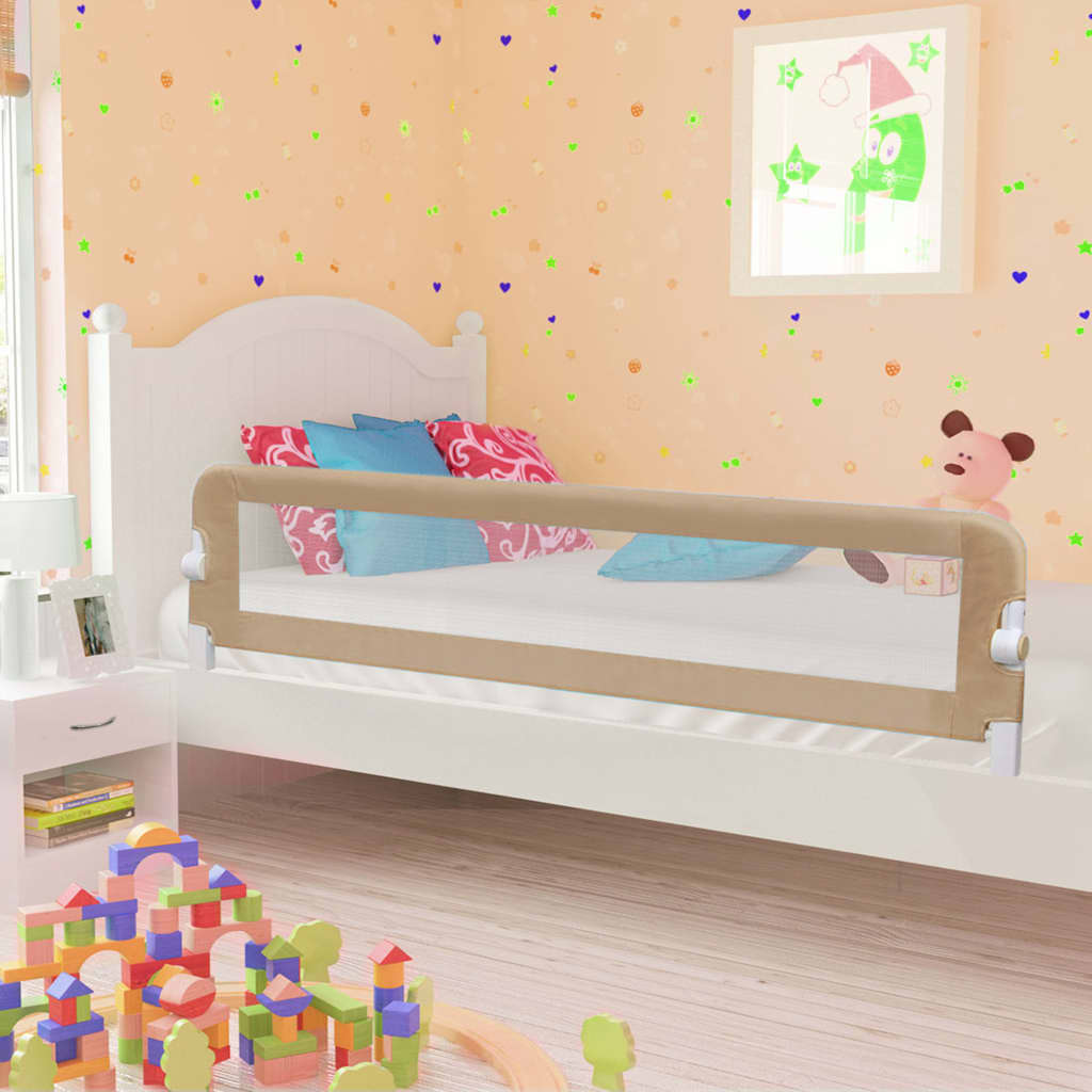 Barrière de sécurité de lit d'enfant Taupe 180x42 cm Polyester