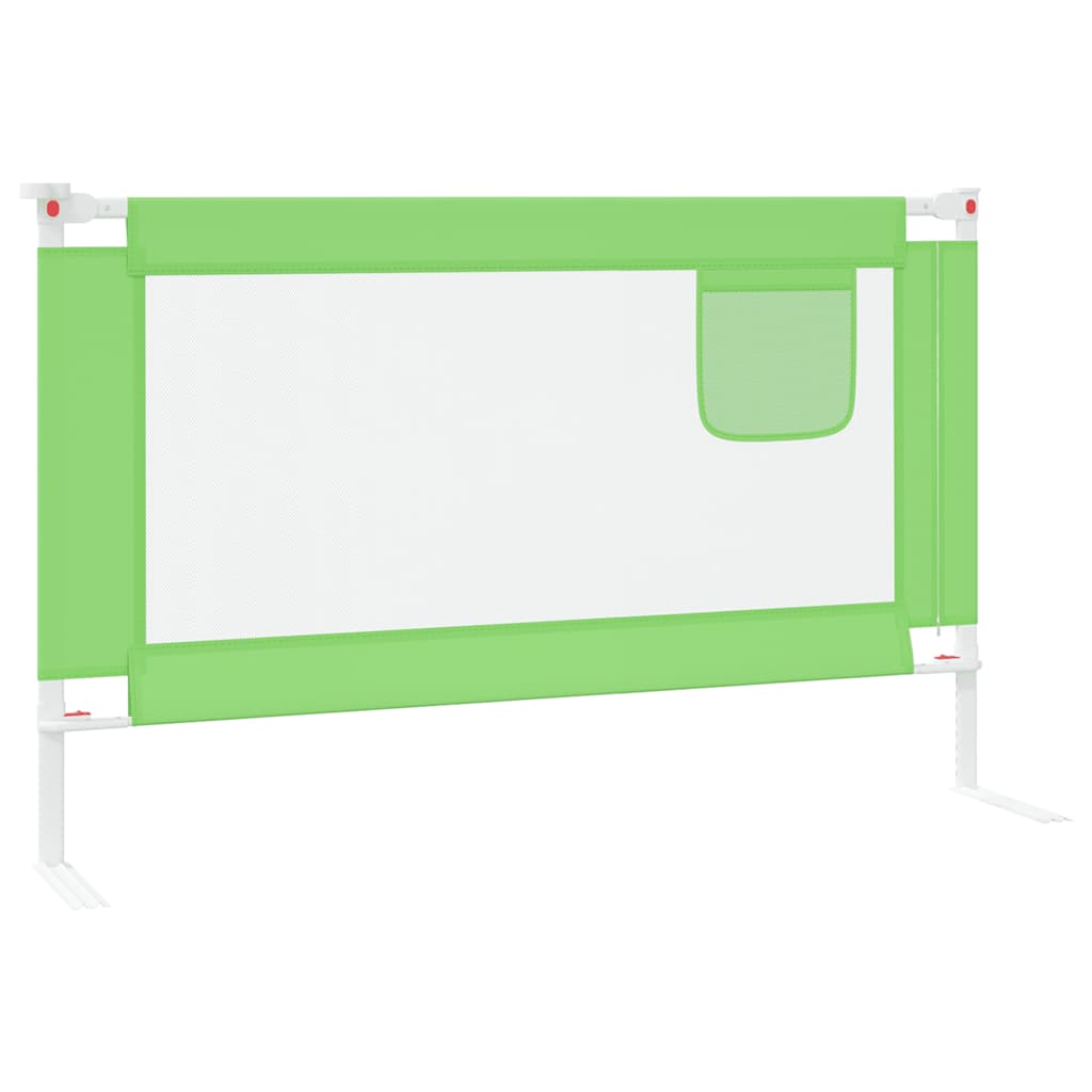 Barrière de sécurité de lit d'enfant Vert 120x25 cm Tissu