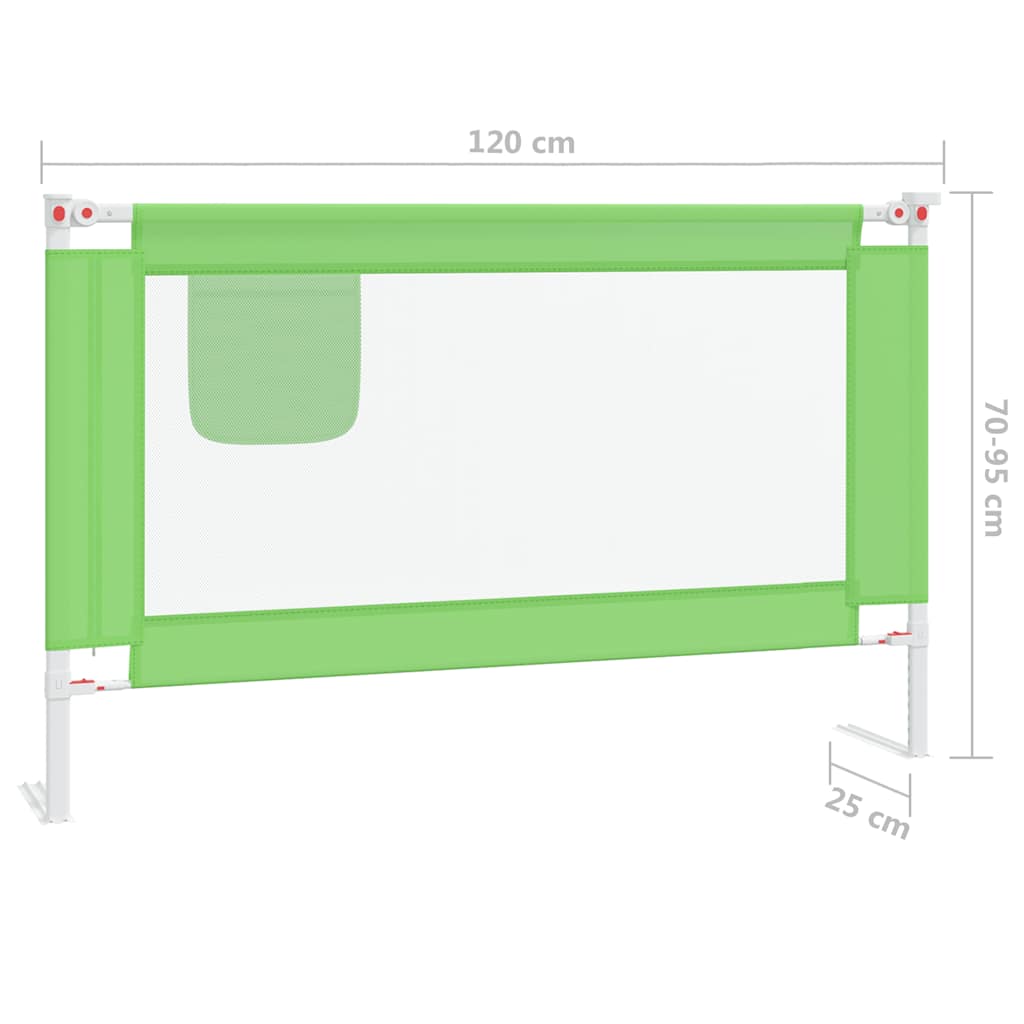 Barrière de sécurité de lit d'enfant Vert 120x25 cm Tissu