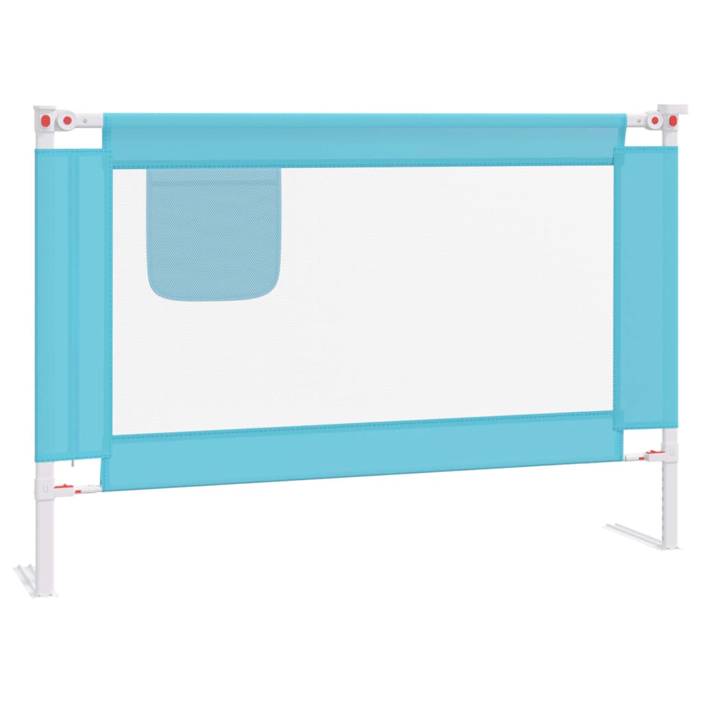 Barrière de sécurité de lit d'enfant Bleu 100x25 cm Tissu