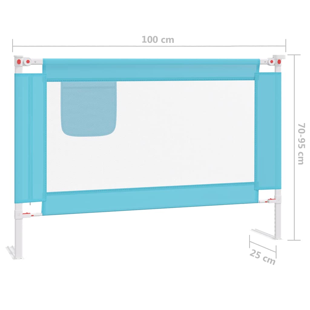 Barrière de sécurité de lit d'enfant Bleu 100x25 cm Tissu