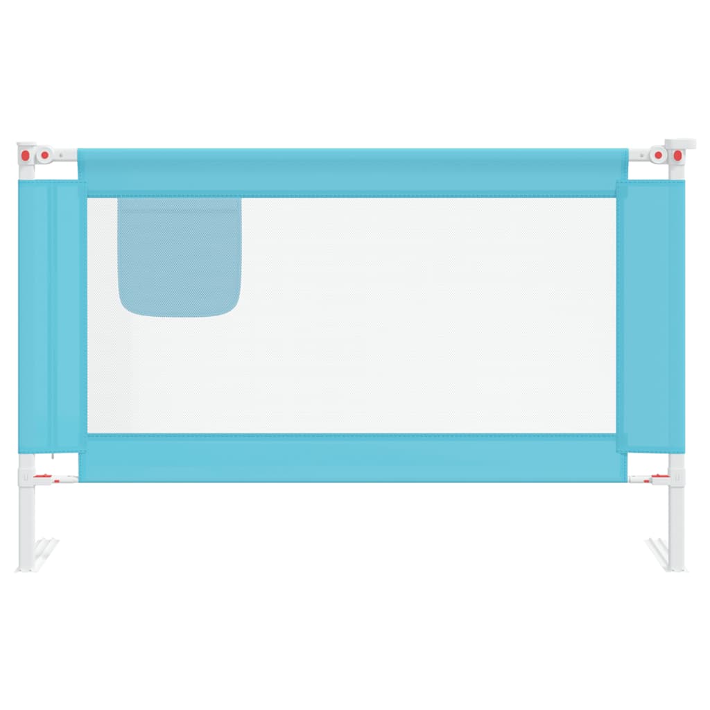 Barrière de sécurité de lit d'enfant Bleu 120x25 cm Tissu