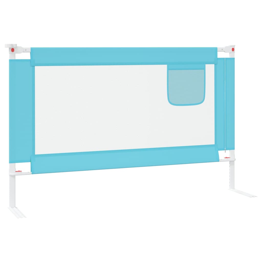 Barrière de sécurité de lit d'enfant Bleu 120x25 cm Tissu