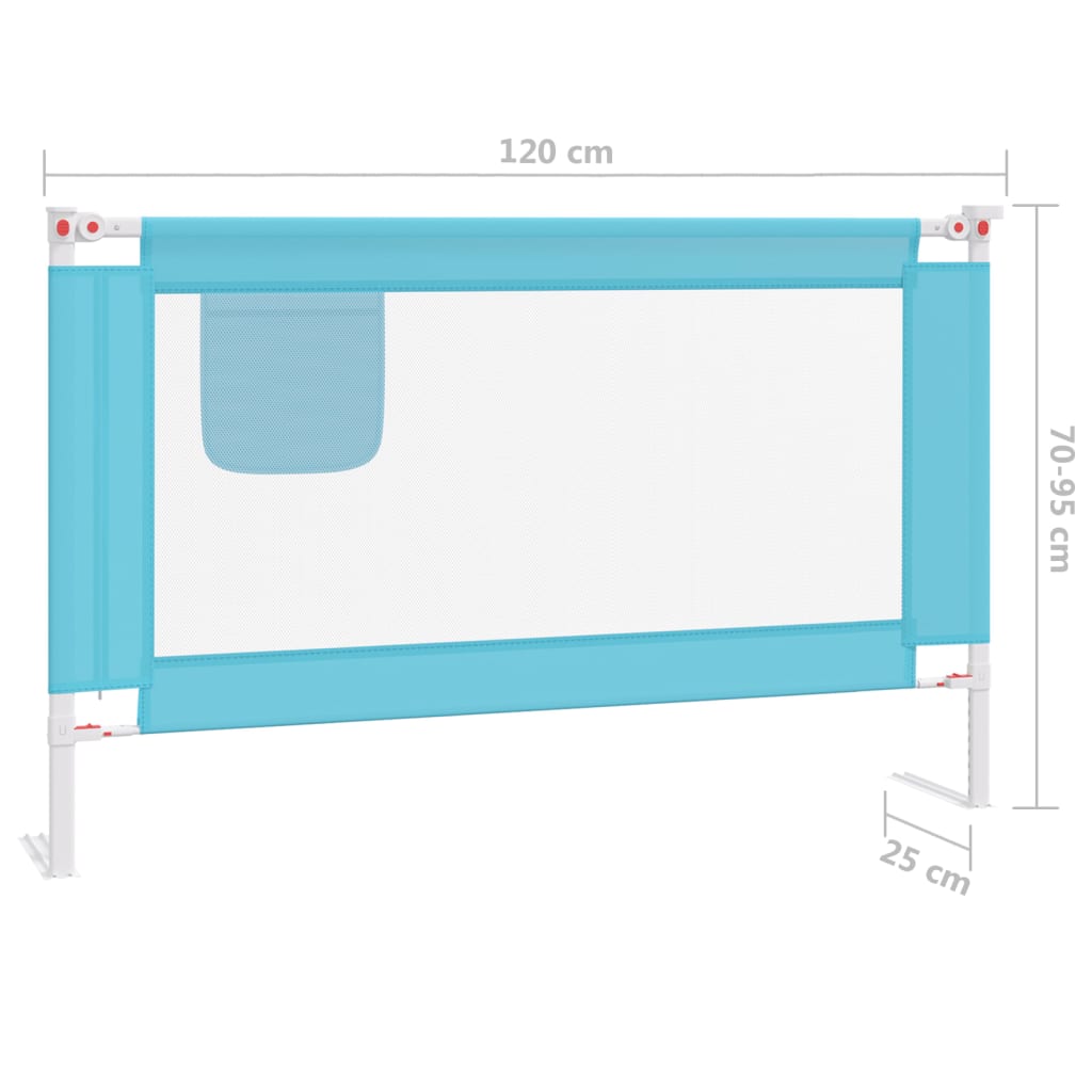 Barrière de sécurité de lit d'enfant Bleu 120x25 cm Tissu