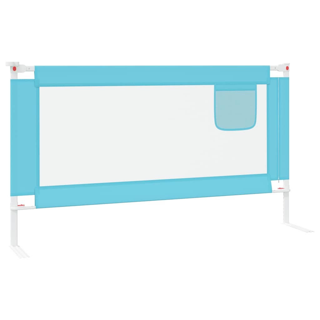 Barrière de sécurité de lit d'enfant Bleu 150x25 cm Tissu