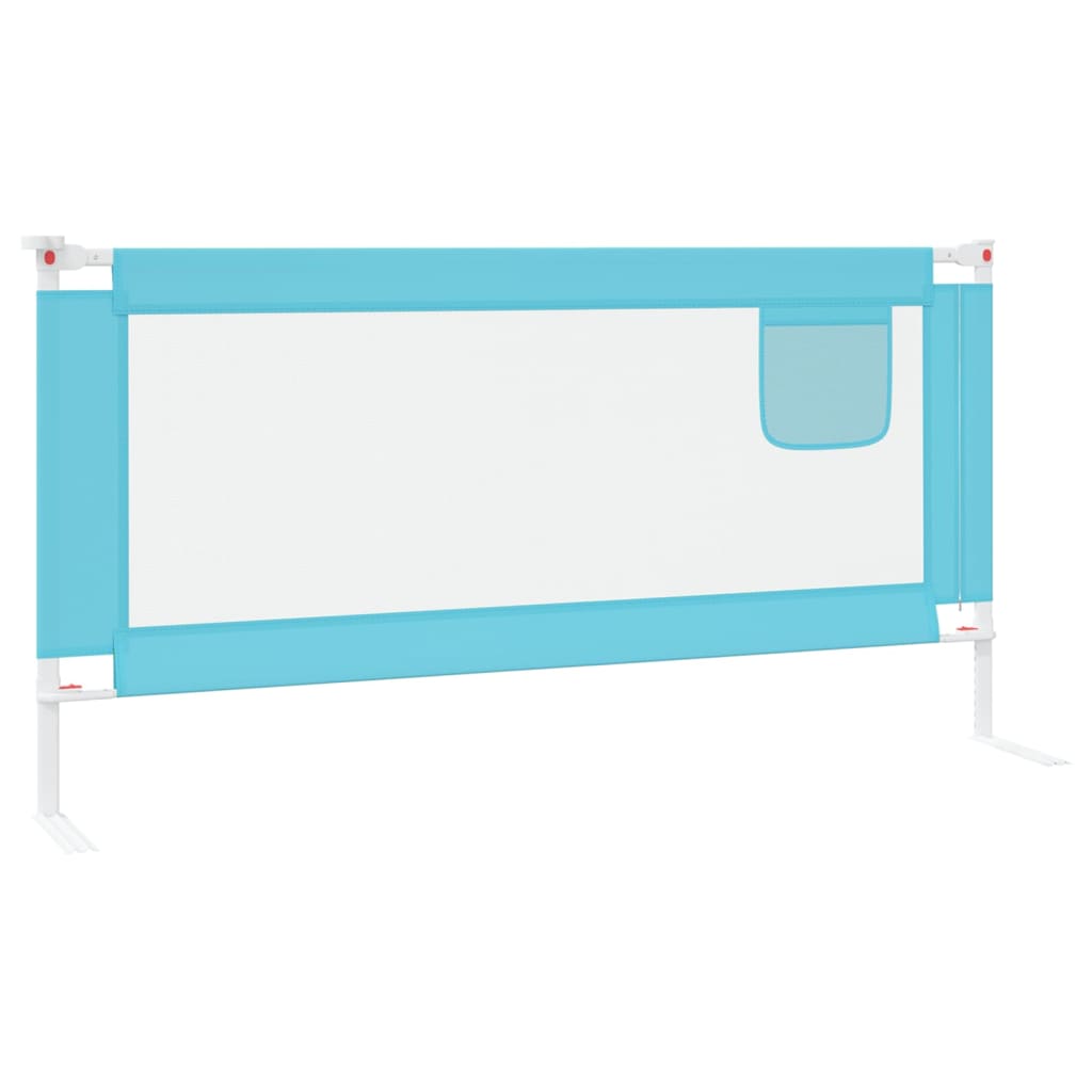 Barrière de sécurité de lit d'enfant Bleu 180x25 cm Tissu
