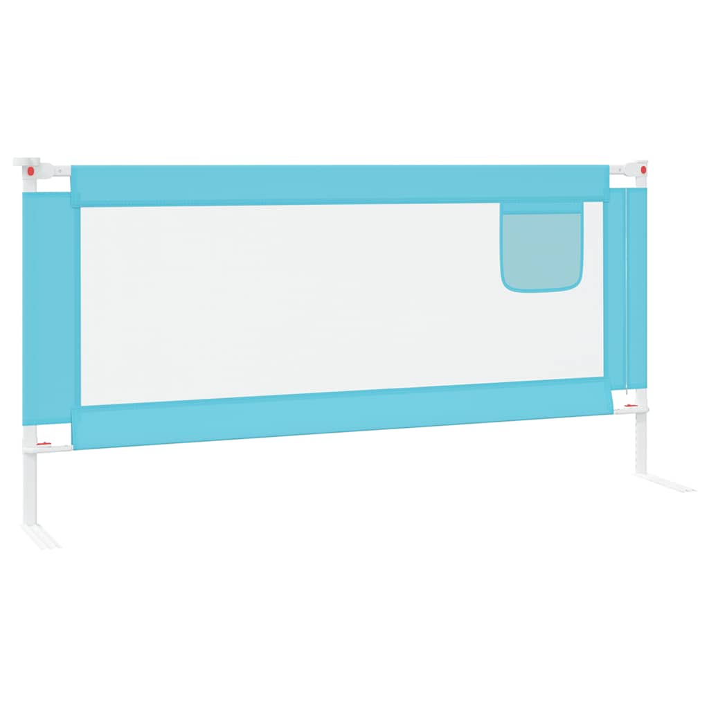 Barrière de sécurité de lit d'enfant Bleu 190x25 cm Tissu