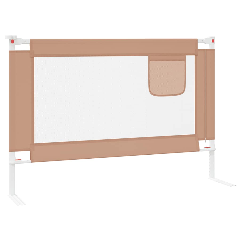 Barrière de sécurité de lit d'enfant Taupe 100x25 cm Tissu