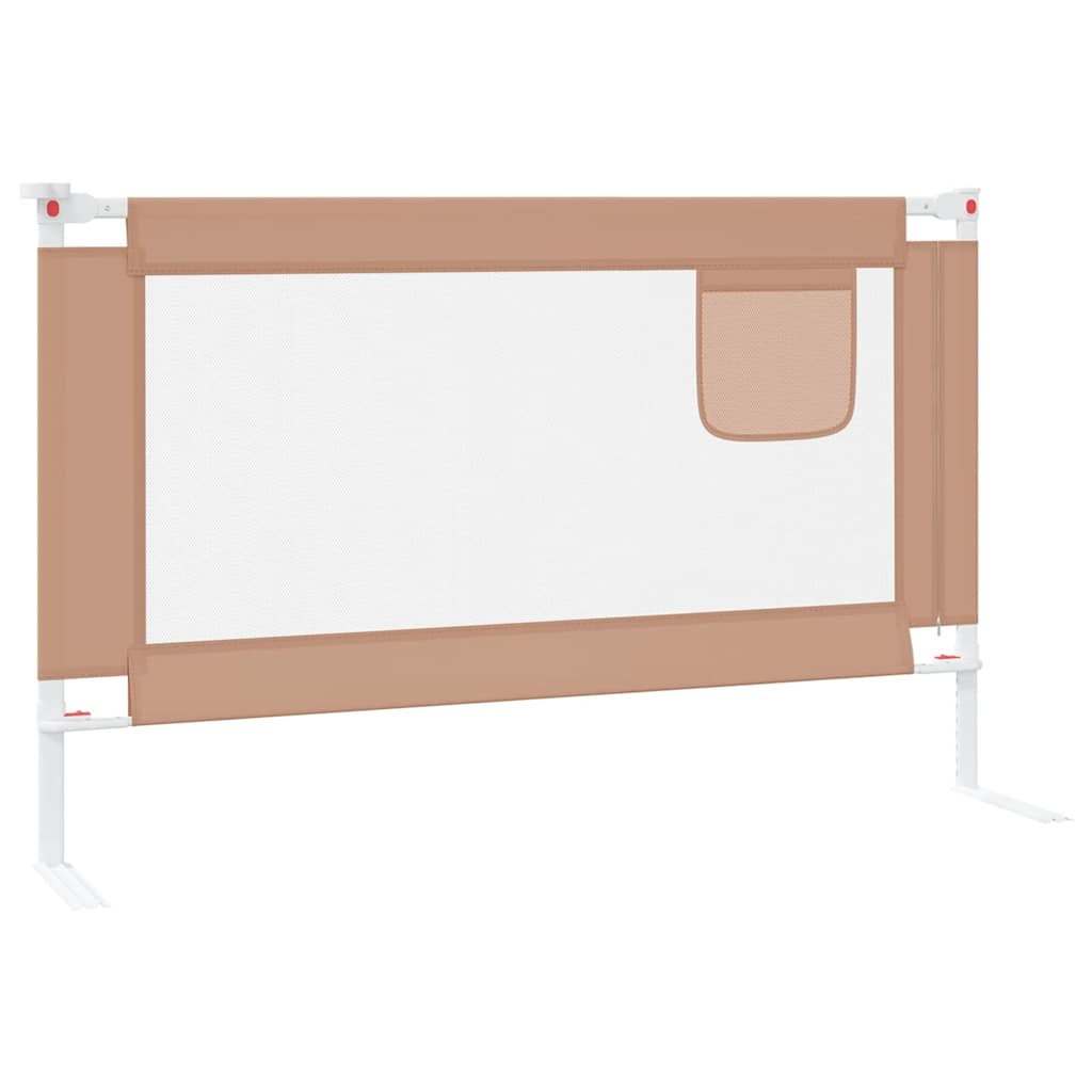 Barrière de sécurité de lit d'enfant Taupe 120x25 cm Tissu