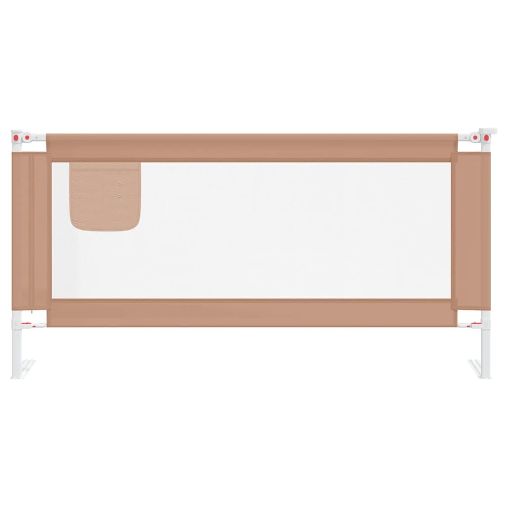 Barrière de sécurité de lit d'enfant Taupe 180x25 cm Tissu