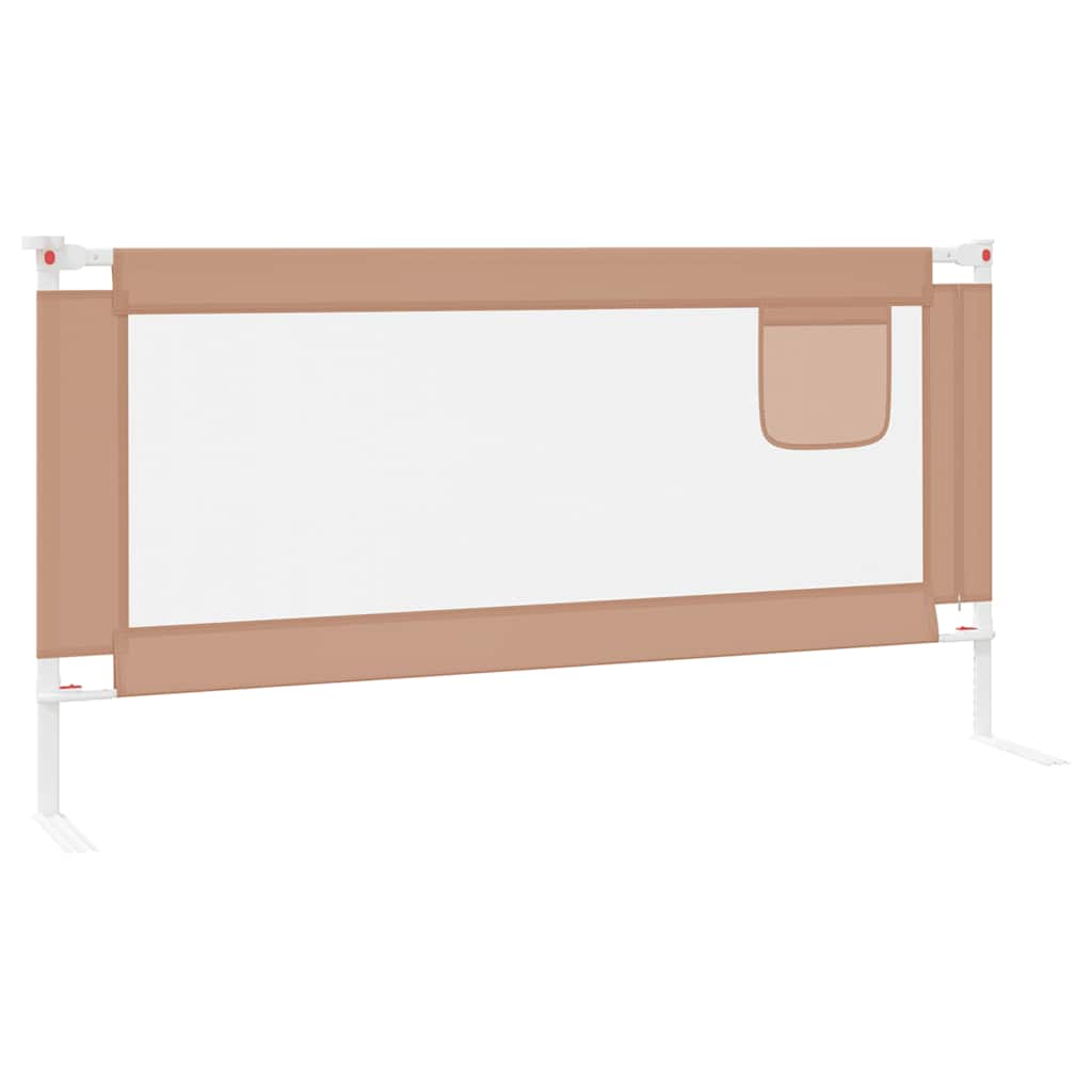 Barrière de sécurité de lit d'enfant Taupe 180x25 cm Tissu
