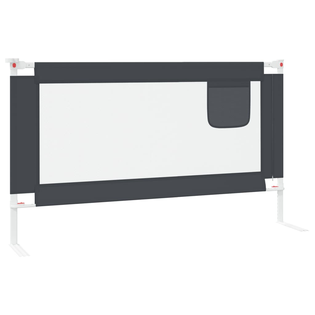 Barrière de sécurité de lit d'enfant Gris foncé 140x25 cm Tissu