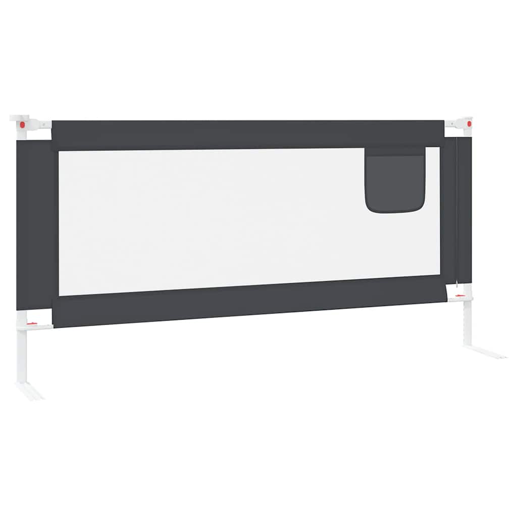 Barrière de sécurité de lit d'enfant Gris foncé 190x25 cm Tissu