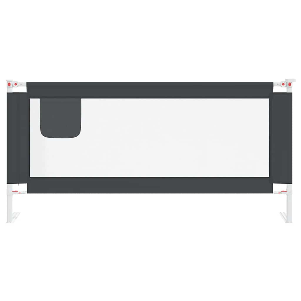 Barrière de sécurité de lit d'enfant Gris foncé 190x25 cm Tissu