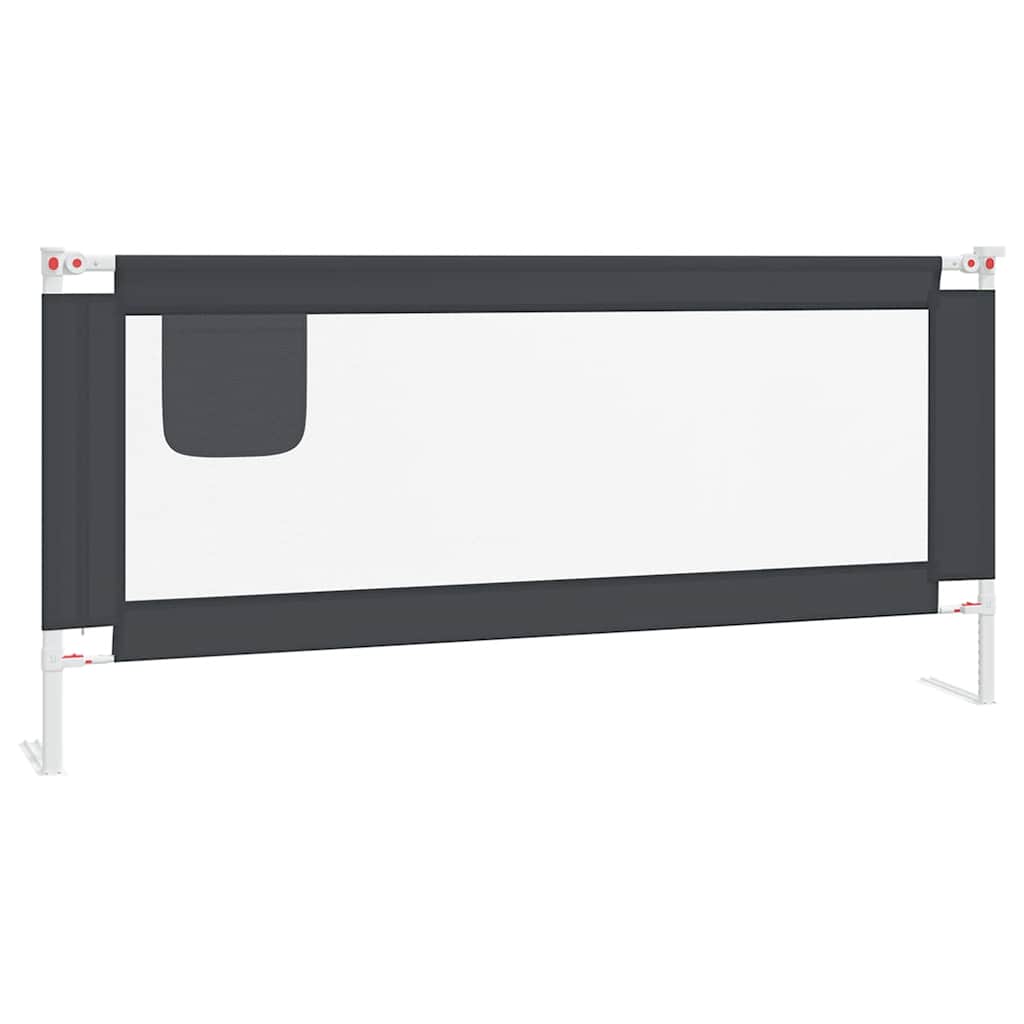 Barrière de sécurité de lit d'enfant Gris foncé 200x25 cm Tissu