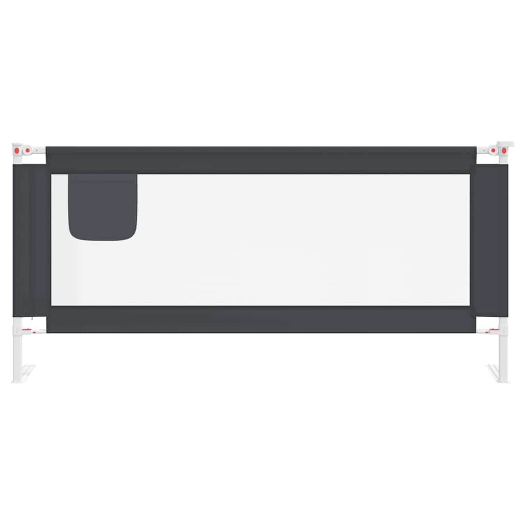 Barrière de sécurité de lit d'enfant Gris foncé 200x25 cm Tissu