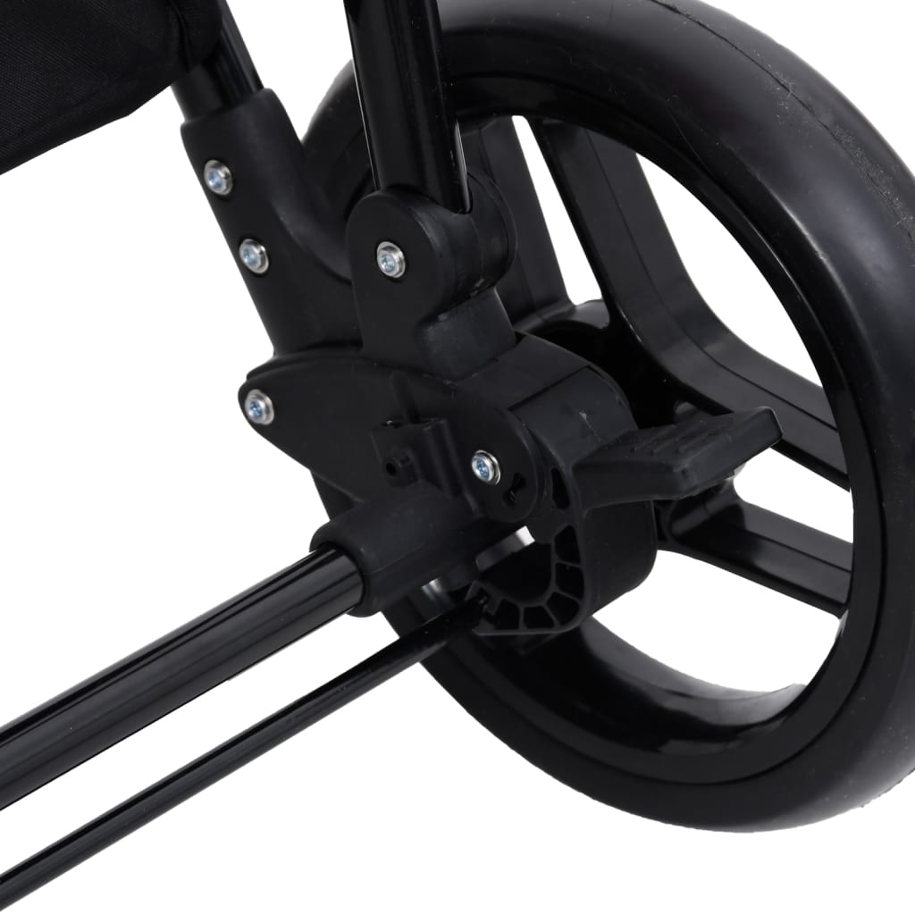 Poussette pour bébé 3-en-1 Anthracite et noir Acier