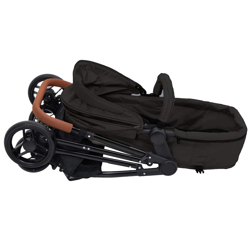 Poussette pour bébé 3-en-1 Anthracite et noir Acier