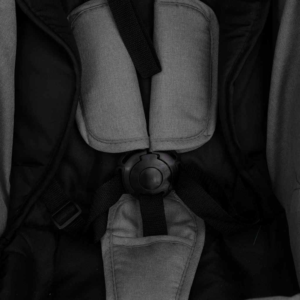 Poussette pour bébé 2-en-1 Gris clair et noir Acier