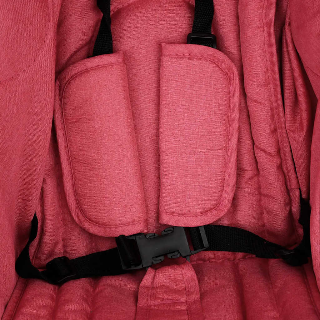 Poussette à deux places Rouge Acier
