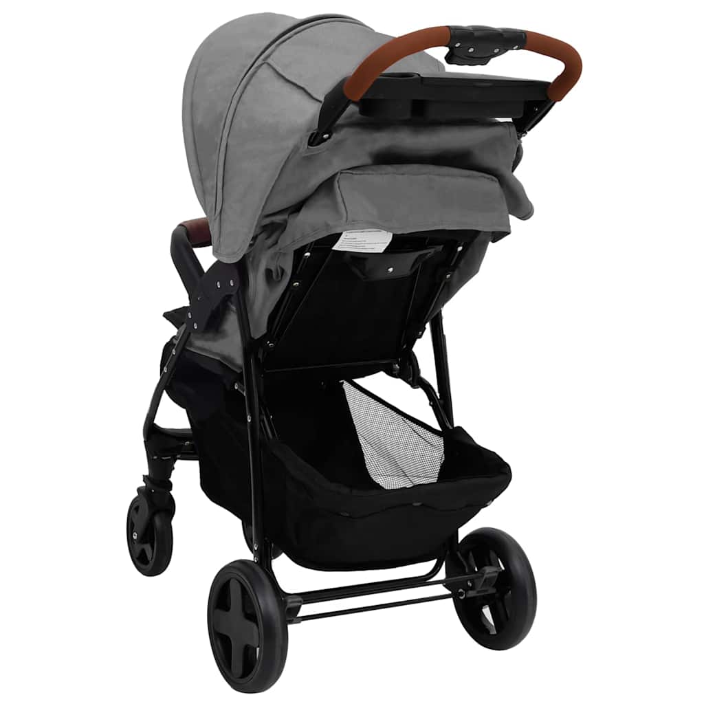 Poussette pour bébé 2-en-1 Gris clair Acier
