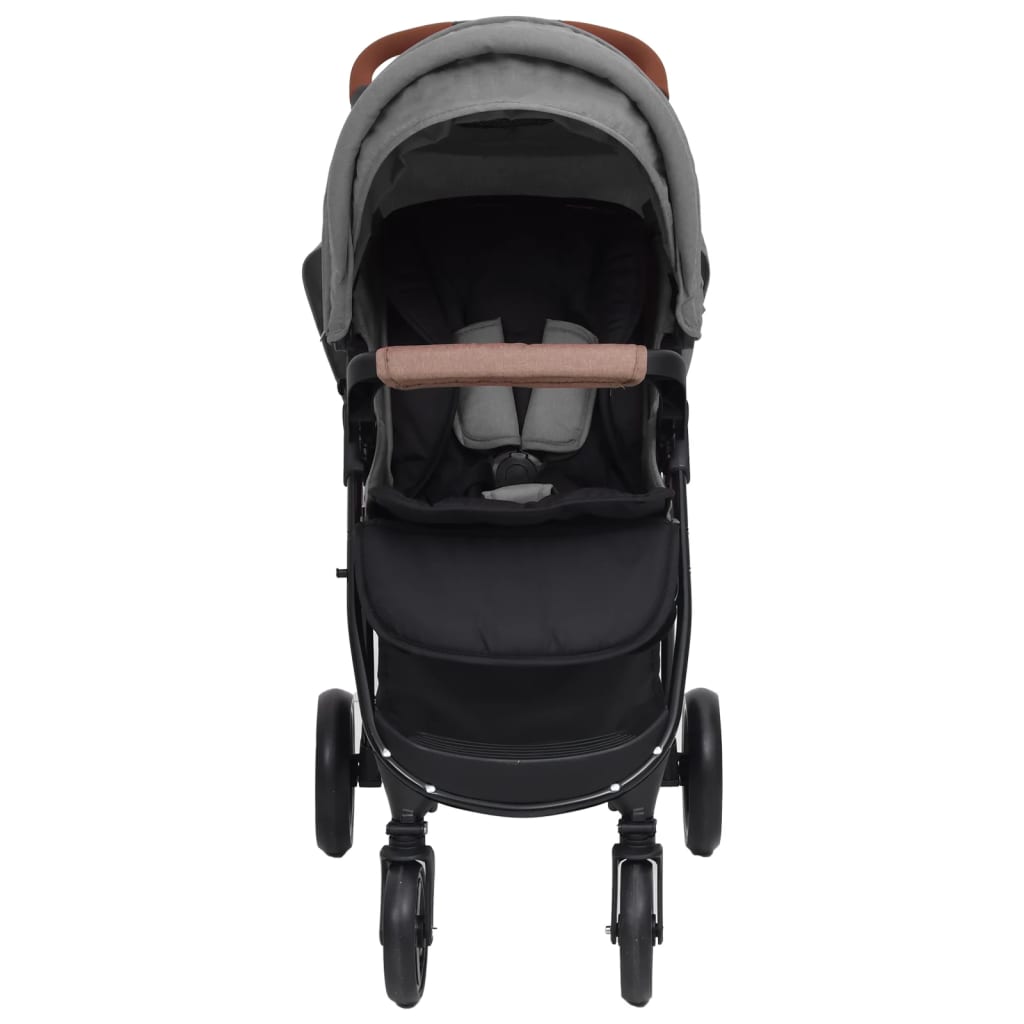 Poussette pour bébé 2-en-1 Gris clair Acier