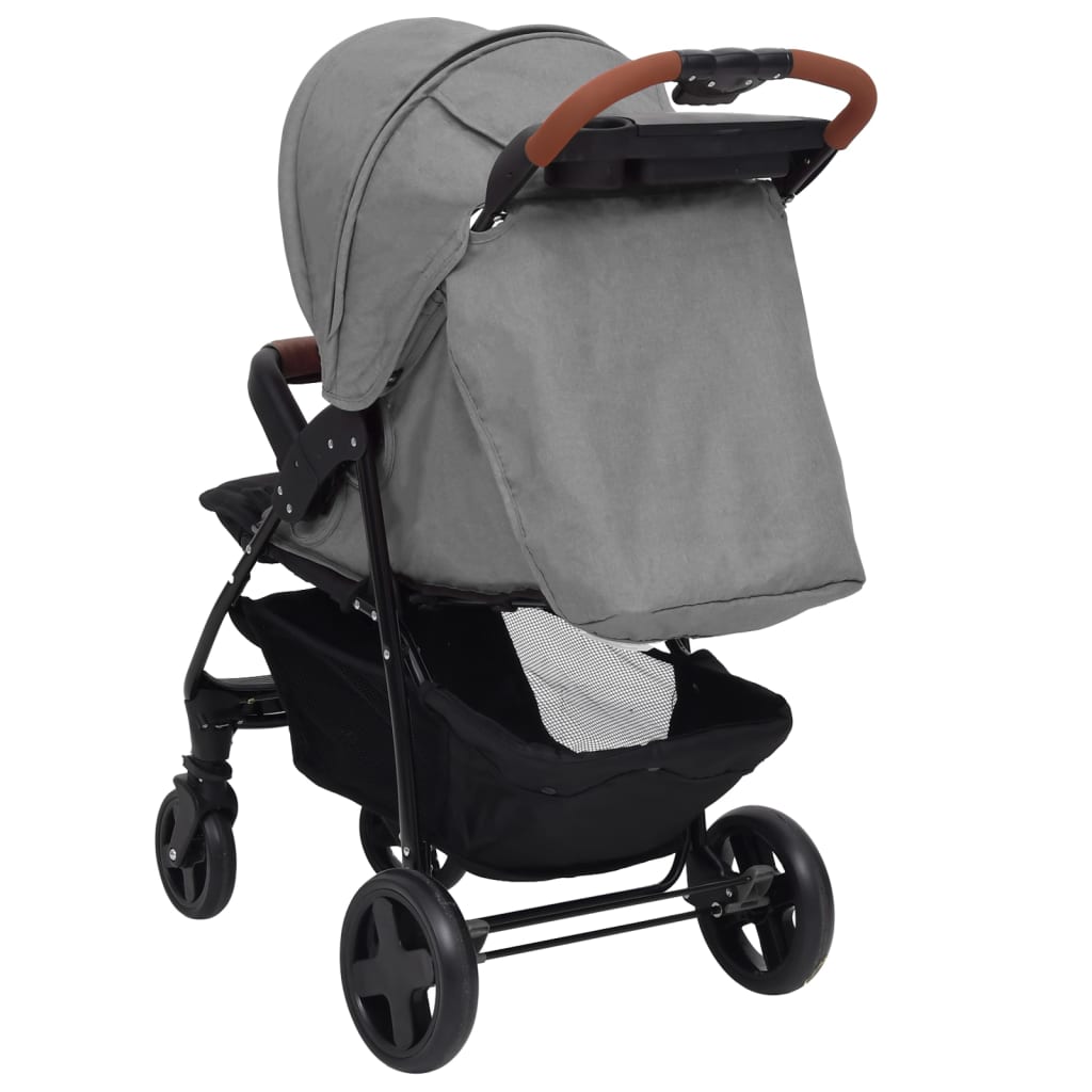 Poussette pour bébé 2-en-1 Gris clair Acier