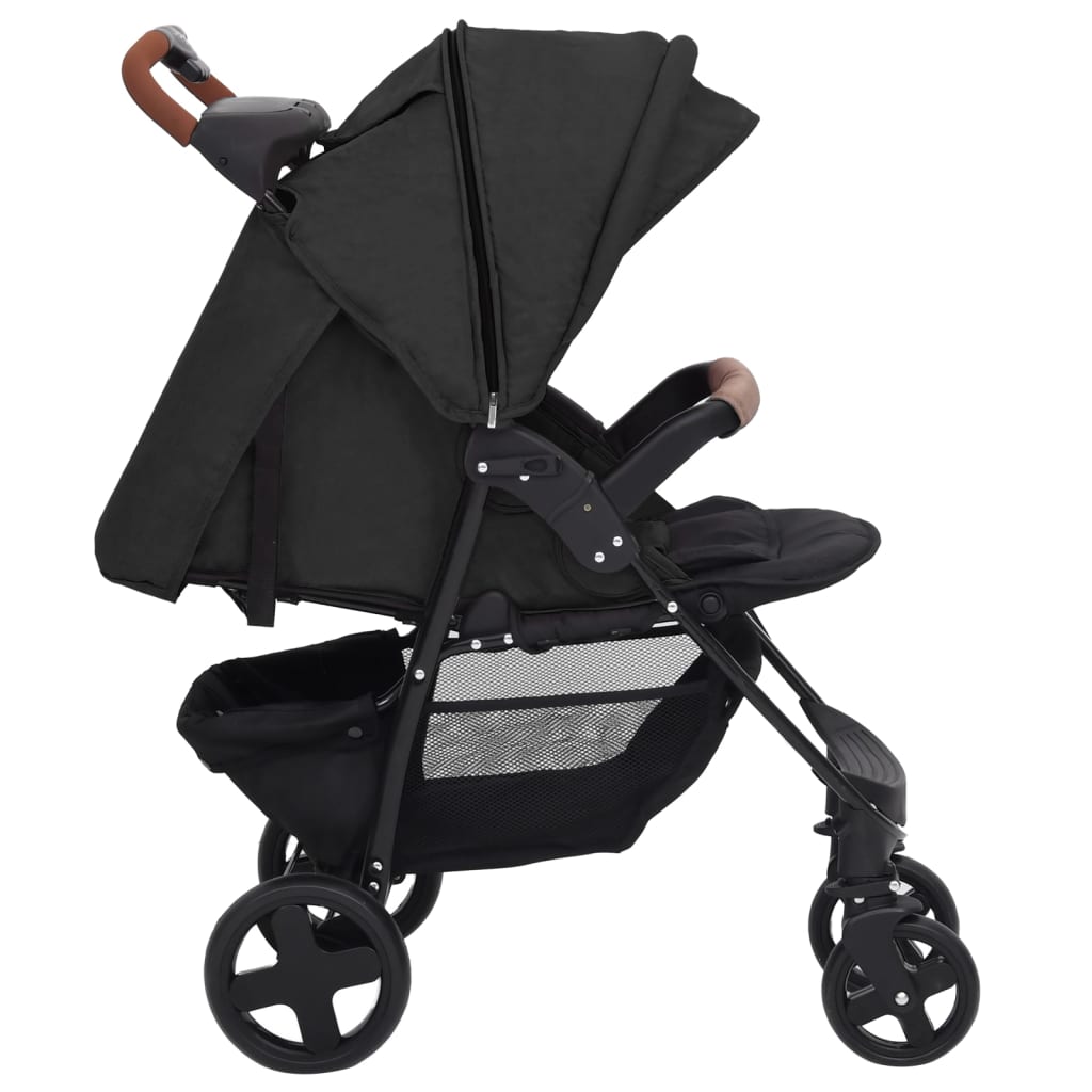 Poussette pour bébé 2-en-1 Anthracite Acier