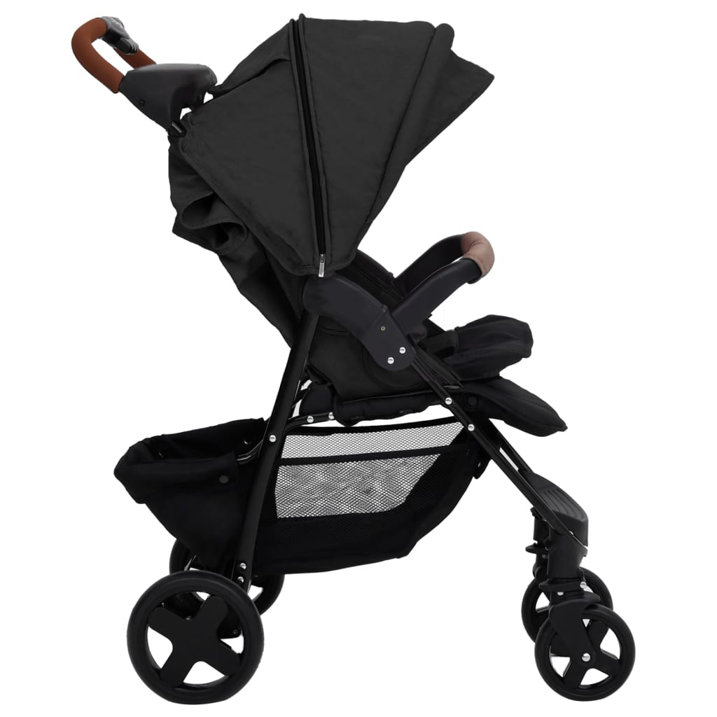 Poussette pour bébé 2-en-1 Anthracite Acier
