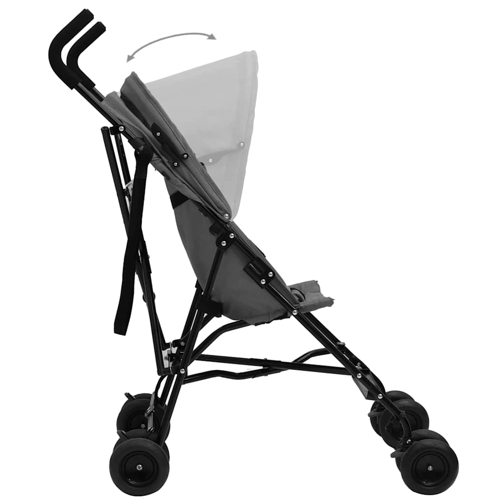 Poussette bébé Gris clair et noir Acier