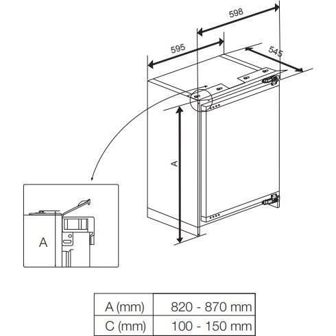 CongÈlateur IntÈgrable armoire BEKO BU1204N - 3 tiroirs - Porte rÈversible