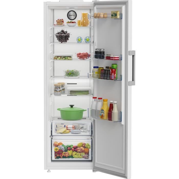 RÈfrigÈrateur monoporte tout utile - BEKO - B1RMLNE444W - Froid ventilÈ - Classe E - 365 L - 186,5 x 59,7 x 70,9 cm - Blanc
