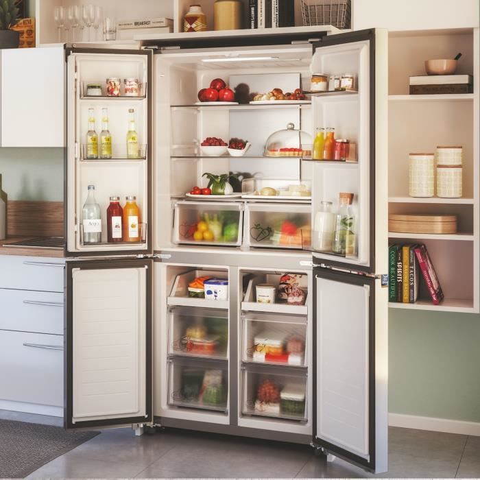RÈfrigÈrateur multi-portes CANDY CFQQ5T817EPS - 400L - No Frost - Classe E - Silver