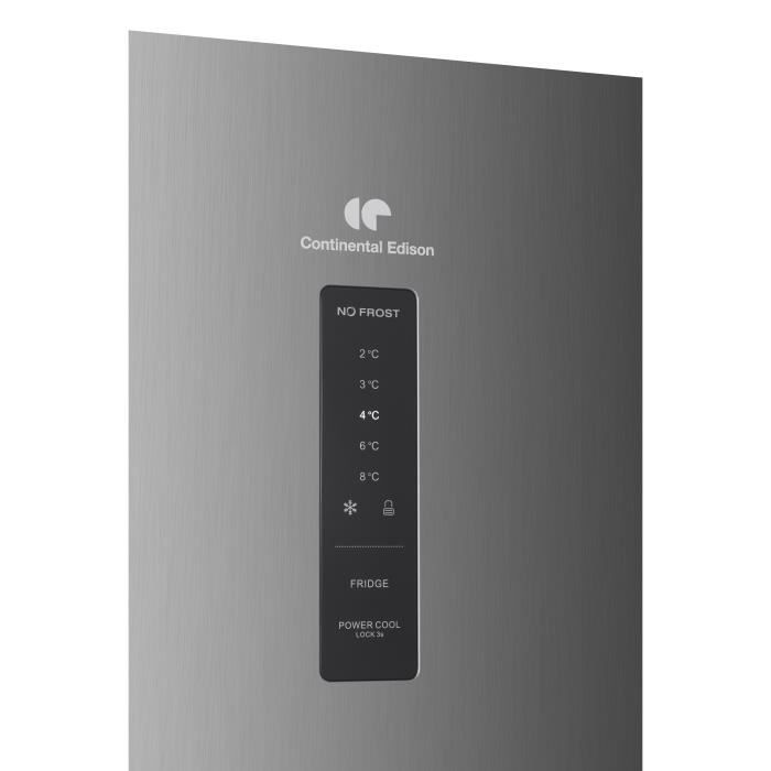 RÈfrigÈrateur congÈlateur haut - CONTINENTAL EDISON - 413L - Total No Frost - inox - L70 cm x H 178 cm