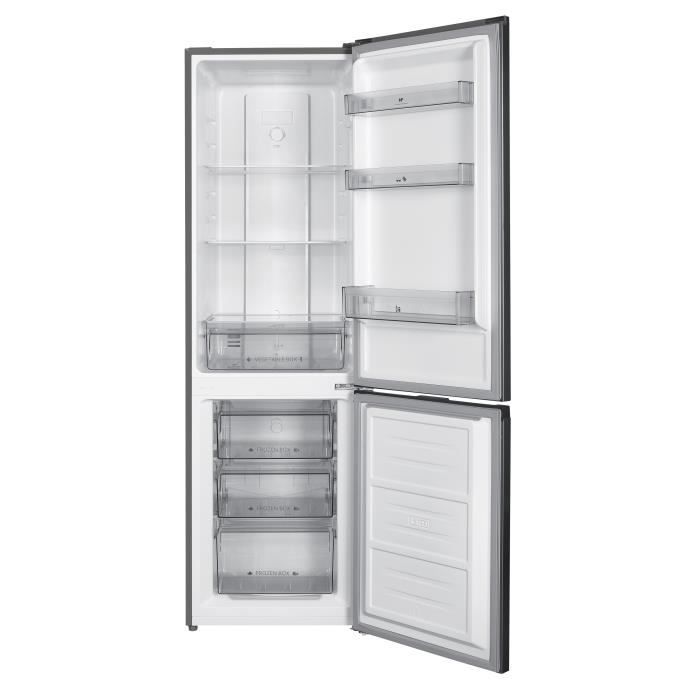 RÈfrigÈrateur congÈlateur bas CONTINENTAL EDISON CEFC251NFS - Sans givre (congÈlateur et rÈfrigÈrateur) - 253L - Classe E - Inox