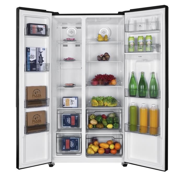 RÈfrigÈrateur amÈricain CONTINENTAL EDISON - CERA532NFB - Total No Frost- 529L - L90 cm xH177 cm - Moteur inverter -Noir