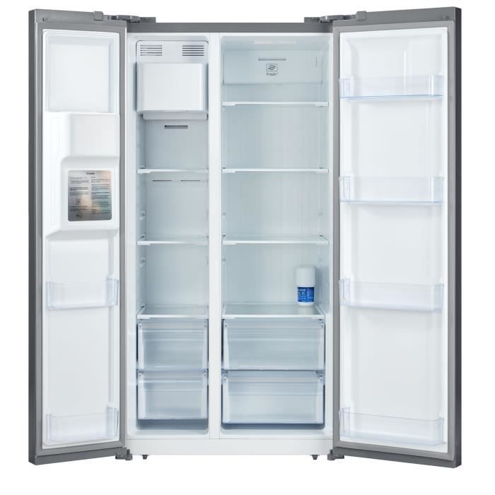 RÈfrigÈrateur amÈricain 556L - Total No Frost - distributeur d'eau et de glaÁons - Classe E -moteur inverter - inox