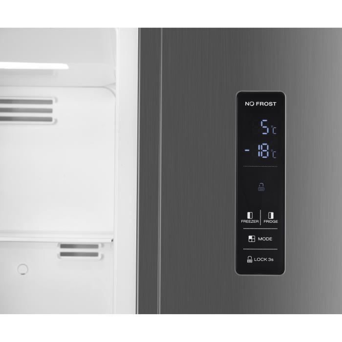 RÈfrigÈrateur Side By Side CONTINENTAL EDISON CERASBS442IX1 - 2 Portes - 442L - Total No Frost - Inox - Classe E