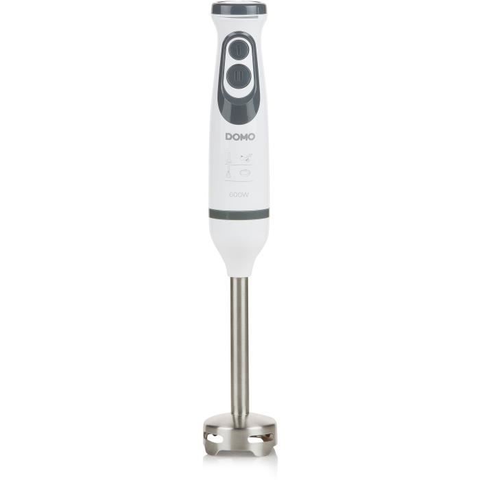 Ensemble Mixeur - DOMO - DO1089M - 600 W - Vitesse variable + Turbo - Mixeur plongeur, fouet, hachoir, verre graduÈ - Blanc