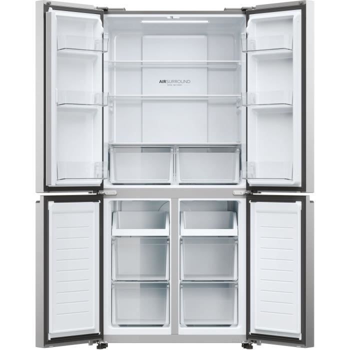 RÈfrigÈrateur multi-portes - HAIER - HCR3818ENMM - Classe E - 467 L - 35 dB - 181,5 x 83,3 x 65 cm - Silver