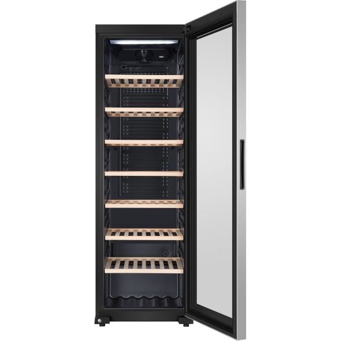 HAIER HWS188GAE - Cave a vin de vieillissement - Pose libre - 188 bouteilles - Mono zone - H185 x L59,5 cm - Noir