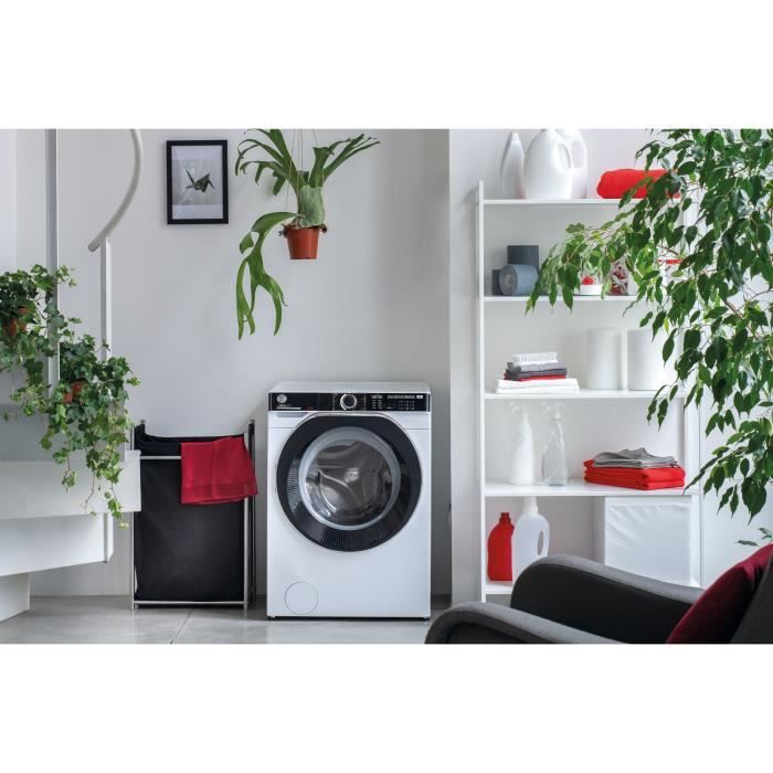 Lave-linge hublot HOOVER HWP 610AMBC/1-S - 10 kg - Induction - 1600 trs/min - Classe A - ConnectÈ - Vapeur - Blanc