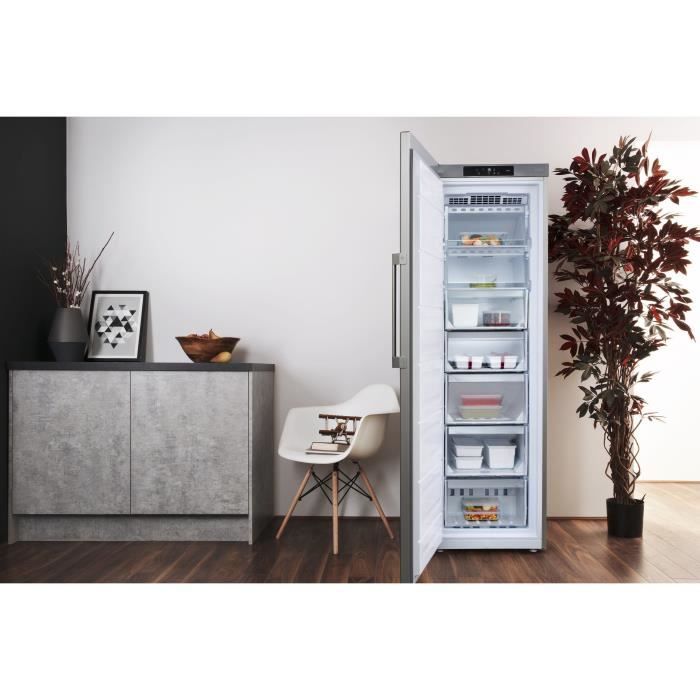 CongÈlateur armoire - HOTPOINT UH8F2CXFR - 4 paniers/tiroirs - 263L - Classe E - L 59,5 cm x H 187,5 cm - inox