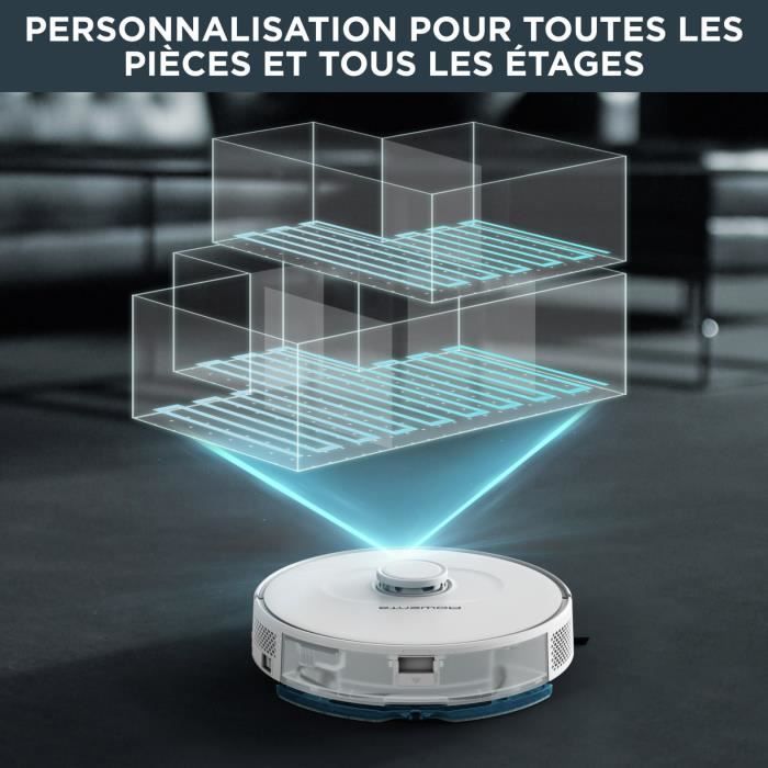 ROWENTA Aspirateur Robot Laveur, Navigation laser ultraprÈcise, RÈglages personnalisÈs, X-Plorer RR8567WH