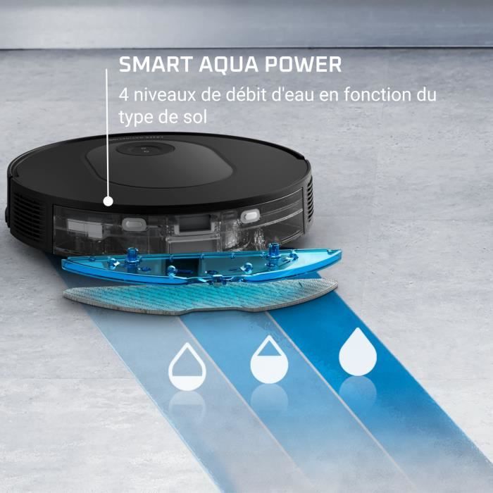 ROWENTA X-PLORER Serie 65 Robot aspirateur laveur, Technologie laser, Nettoyage mÈthodique, Design ultra fin RR8L65WH