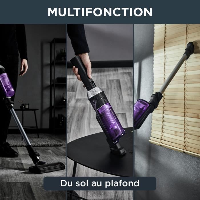 ROWENTA X-Nano Aspirateur Balai sans fil, Autonomie 40 min, LÈger, Convertible en aspirateur a main, Charge base murale, YY5074FE