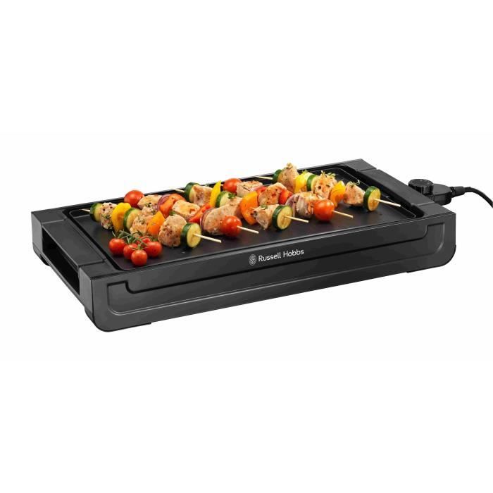 Plancha - RUSSELL HOBBS - Fiesta - 22550-56 - 2400 W - Surface de cuisson : 45 x 25 cm - RÈservoir jus amovible - Noir