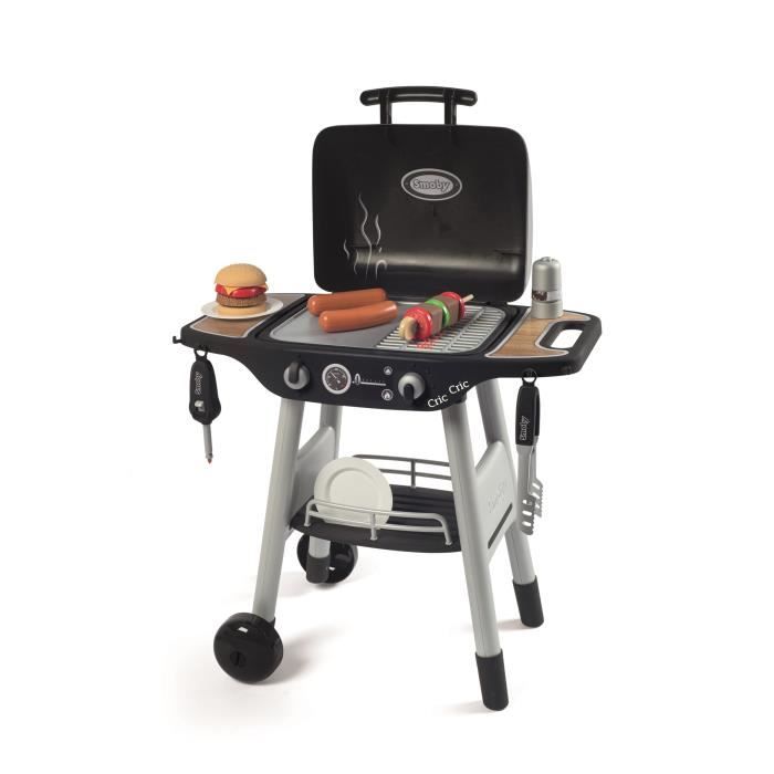 Smoby - BBQ Grill - Barbecue pour enfant - 18 accessoires - Fonctions flammes rÈtractables et boutons sonores - FabriquÈ en France