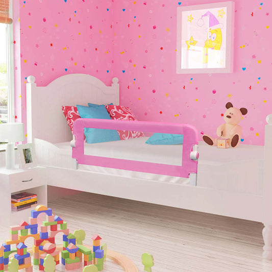 Barrière de sécurité de lit d'enfant Rose 120x42 cm Polyester