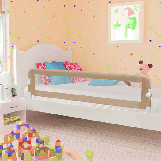 Barrière de sécurité de lit d'enfant Taupe 180x42 cm Polyester
